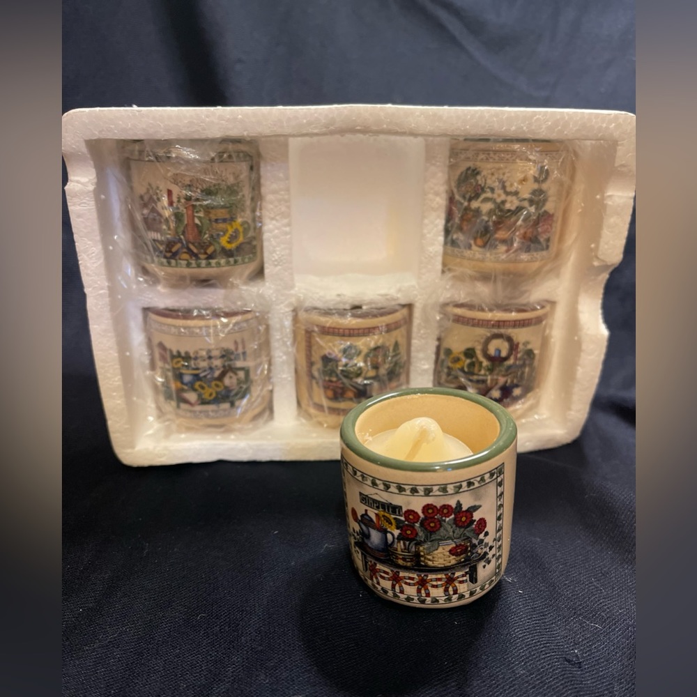 Cottage Farmhouse Votive Holders Set Of Six (6) NWOB